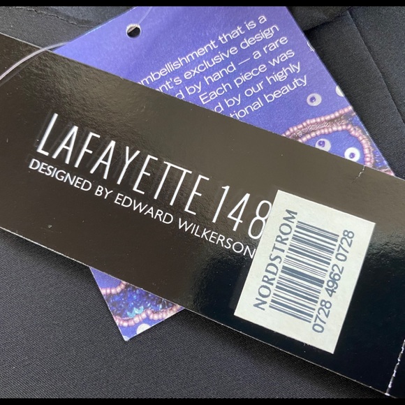 LAFAYETTE 148 Elegant black silk “Athena” bejeweled tunic NWT sz 12 - 14 LOVELY! - Picture 12 of 16